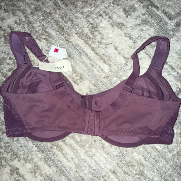 Soma ❤️BNWT❤️ Deep Purple Lace Stunning Support Unlined Bra - Picture 5 of 7